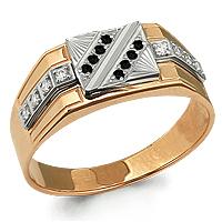 Золотое кольцо AQUAMARINE 62045Ч с фианитом 62045Ч фото