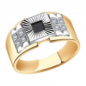 Золотое кольцо AQUAMARINE 62048Ч с фианитом 62048Ч фото