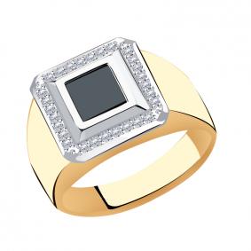 Золотое кольцо AQUAMARINE 62125Ч с фианитом 62125Ч фото