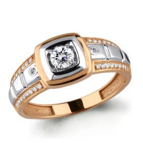 Золотое кольцо AQUAMARINE 62178 с фианитом 62178 фото