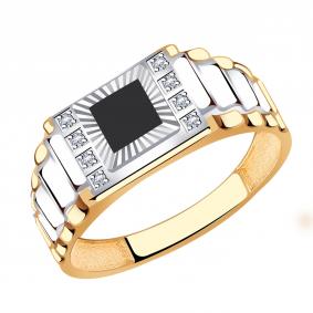 Золотое кольцо AQUAMARINE 62180Ч с фианитом 62180Ч фото