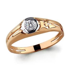 Золотое кольцо AQUAMARINE 62193 с фианитом 62193 фото