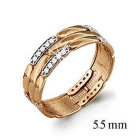 Золотое кольцо AQUAMARINE 62314А с фианитом 62314А фото