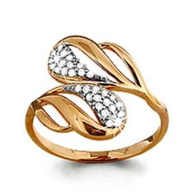 Золотое кольцо AQUAMARINE 62340А с фианитом 62340А фото