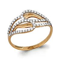 Золотое кольцо AQUAMARINE 62392А с фианитом 62392А фото