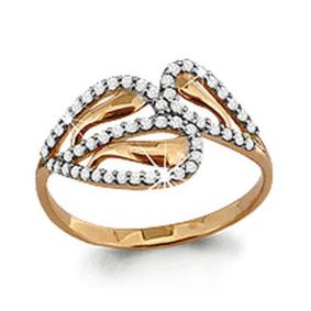 Золотое кольцо AQUAMARINE 62393А с фианитом 62393А фото