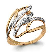 Золотое кольцо AQUAMARINE 62656А с фианитом 62656А фото