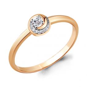 Золотое кольцо AQUAMARINE 62689 с фианитом 62689 фото