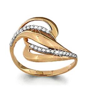 Золотое кольцо AQUAMARINE 62705А с фианитом 62705А фото