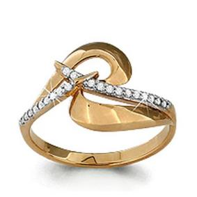 Золотое кольцо AQUAMARINE 62707А с фианитом 62707А фото