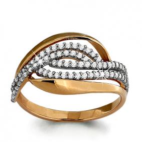 Золотое кольцо AQUAMARINE 62787А с фианитом 62787А фото