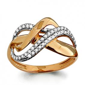 Золотое кольцо AQUAMARINE 62829А с фианитом 62829А фото