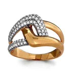 Золотое кольцо AQUAMARINE 62927А с фианитом 62927А фото