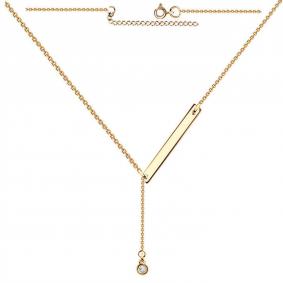 Золотое колье Золотые узоры 63-0028 с цирконием 63-0028 фото