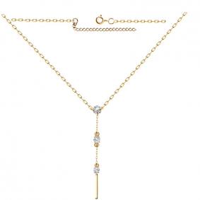 Золотое колье Золотые узоры 63-0029 с цирконием 63-0029 фото