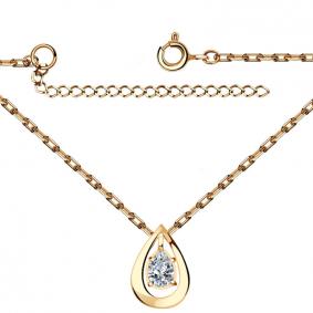 Золотое колье Золотые узоры с подвижным фианитом 63-0044 63-0044 фото