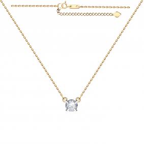 Золотое колье Золотые узоры 63-0079 с цирконием 63-0079 фото