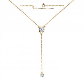 Золотое колье Золотые узоры 63-0080 с цирконием 63-0080 фото