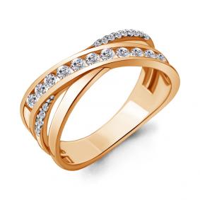 Золотое кольцо AQUAMARINE 63021А с фианитом 63021А фото