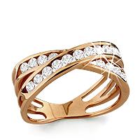 Золотое кольцо AQUAMARINE 63022А с фианитом 63022А фото