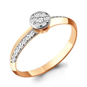 Золотое кольцо AQUAMARINE 63068А с фианитом 63068А фото