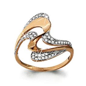 Золотое кольцо AQUAMARINE 63141А с фианитом 63141А фото