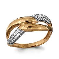 Золотое кольцо AQUAMARINE 63168А с фианитом 63168А фото