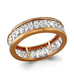 Золотое кольцо AQUAMARINE 63196 с фианитом 63196 фото