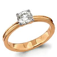 Золотое кольцо AQUAMARINE 63209 с фианитом 63209 фото