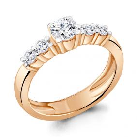 Золотое кольцо AQUAMARINE 63222 с Swarovski 63222 фото