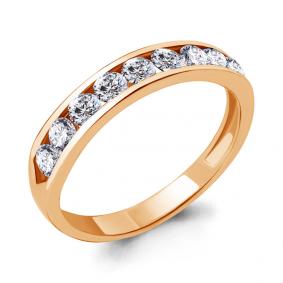 Золотое кольцо AQUAMARINE 63268А с Swarovski 63268А фото