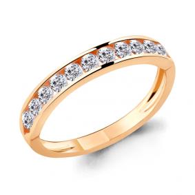 Золотое кольцо AQUAMARINE 632691 с фианитом 632691 фото