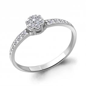 Кольцо из белого золота AQUAMARINE 632701б с фианитом 632701б фото