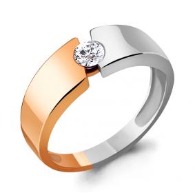 Золотое помолвочное кольцо AQUAMARINE с фианитом и Swarovski 63286 63286 фото