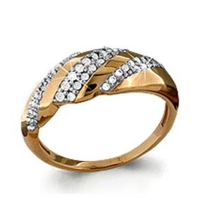 Золотое кольцо AQUAMARINE 63318А с фианитом 63318А фото