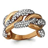 Золотое кольцо AQUAMARINE 63352А с фианитом 63352А фото