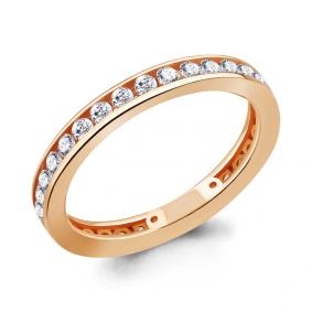 Золотое кольцо AQUAMARINE 63353А с фианитом 63353А фото