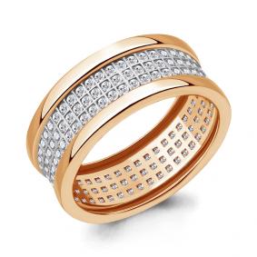 Золотое кольцо AQUAMARINE 63358А с фианитом 63358А фото