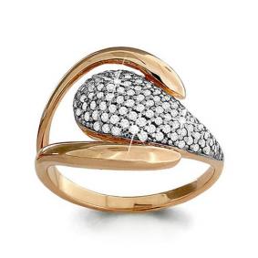 Золотое кольцо AQUAMARINE 63461А с фианитом 63461А фото