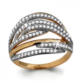 Золотое кольцо AQUAMARINE 63541А с фианитом 63541А фото