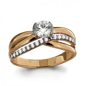 Золотое кольцо AQUAMARINE 63544А с Swarovski 63544А фото