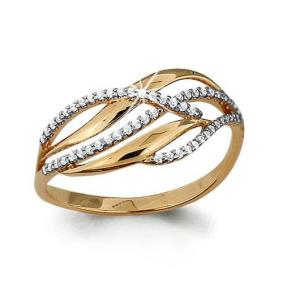 Золотое кольцо AQUAMARINE 63557А с фианитом 63557А фото