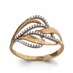 Золотое кольцо AQUAMARINE 63570А с фианитом 63570А фото