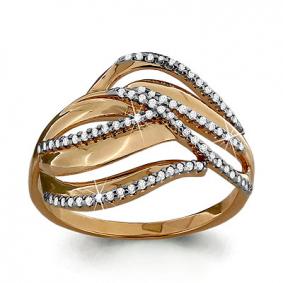 Золотое кольцо AQUAMARINE 63582А с фианитом 63582А фото