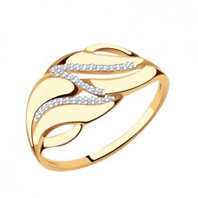 Золотое кольцо AQUAMARINE 63584А с фианитом 63584А фото