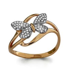 Золотое кольцо AQUAMARINE 63596А с фианитом 63596А фото