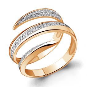 Золотое кольцо AQUAMARINE 63660А с фианитом 63660А фото