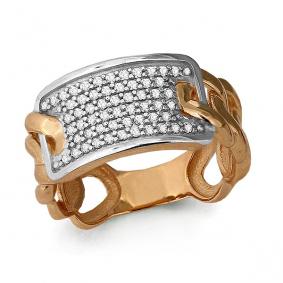 Золотое кольцо AQUAMARINE 63837А с фианитом 63837А фото