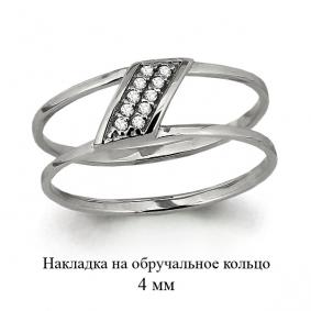 Кольцо из белого золота AQUAMARINE 63910А с фианитом 63910А фото