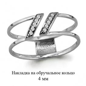 Кольцо из белого золота AQUAMARINE 63911А с фианитом 63911А фото